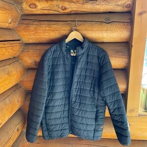 Puffer Jacket with Stand-Up Collar and Water-Resistant Fabric